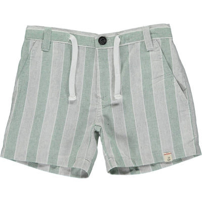 Green & Grey Stripe Shorts