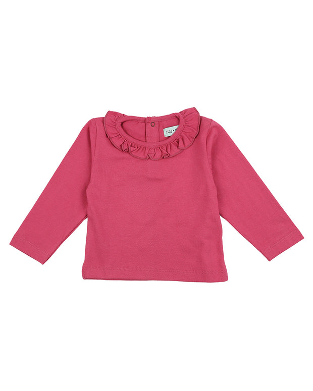 Lilly & Sid Pink Frill Neck Top
