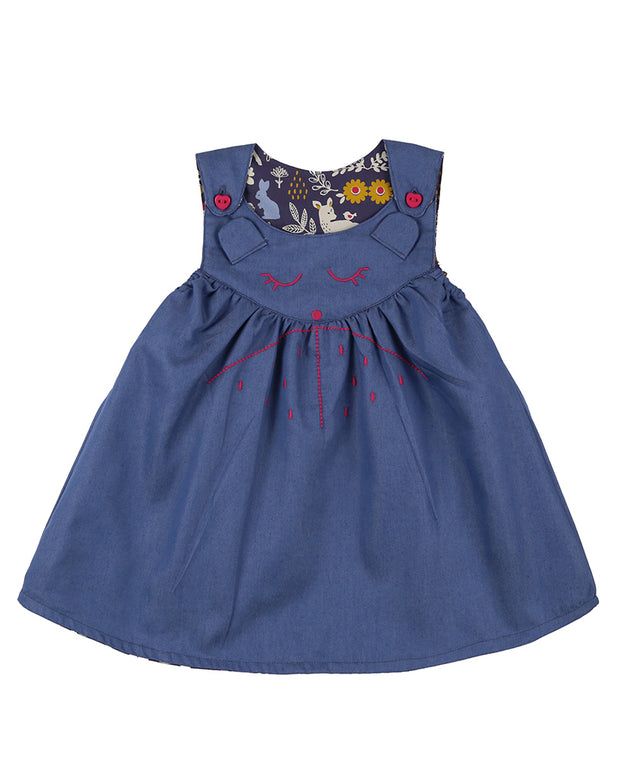 Lilly & Sid Reversible Bear Pinafore Dress